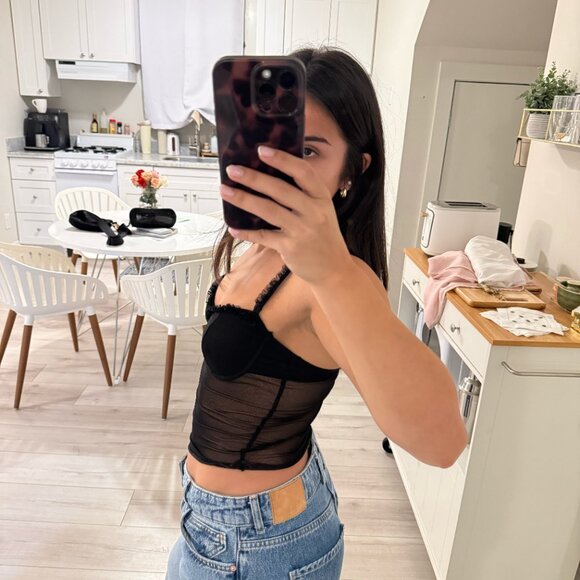 Edikted Mesh Black Going Out Top - Picture 4 of 4